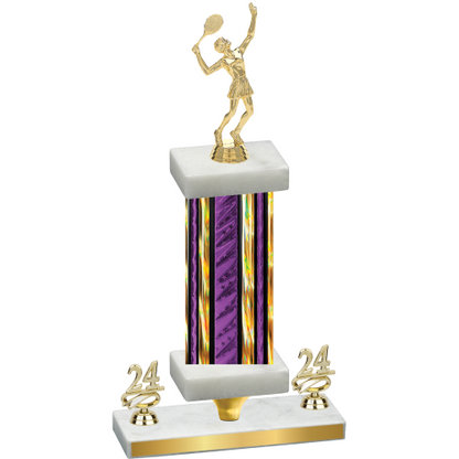 Premium Single Purple Glacier Year Tennis Trophy