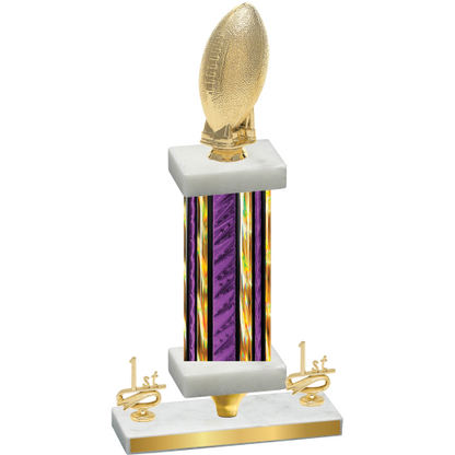 Premium Single Purple Glacier First Place Football Trophy