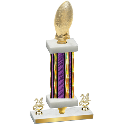 Premium Single Purple Glacier Year Football Trophy