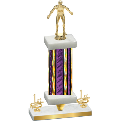 Premium Single Purple Glacier First Place Wrestling Trophy