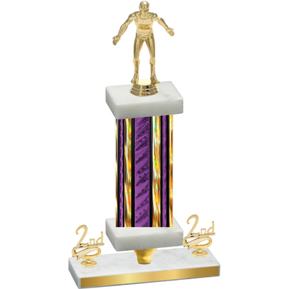 Premium Single Purple Glacier Second Place Wrestling Trophy