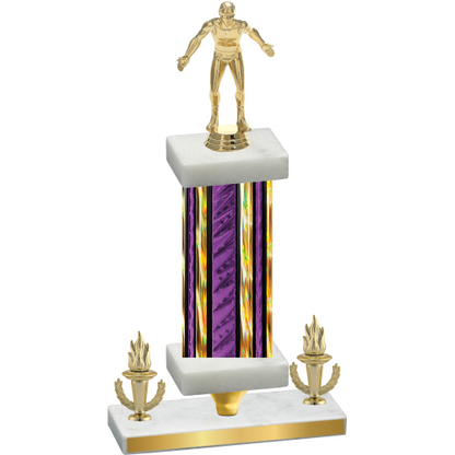 Premium Single Purple Glacier Victory Wrestling Trophy