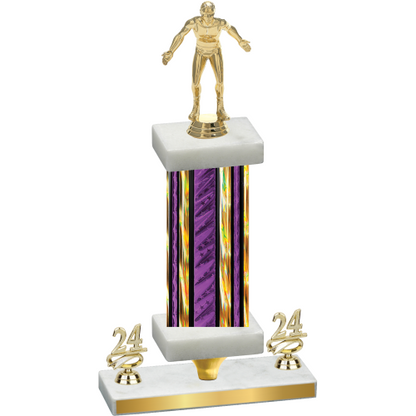 Premium Single Purple Glacier Year Wrestling Trophy