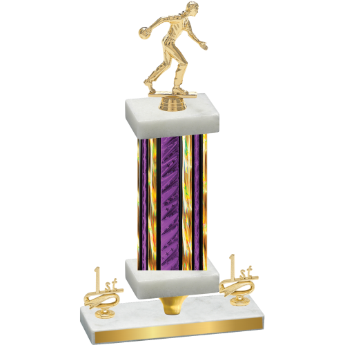 Premium Single Purple Glacier First Place Bowling Trophy