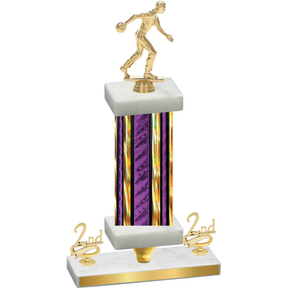 Premium Single Purple Glacier Second Place Bowling Trophy