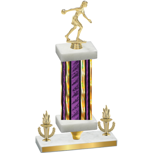 Premium Single Purple Glacier Victory Bowling Trophy