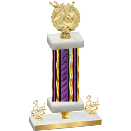 Premium Single Purple Glacier Third Place Bowling Trophy