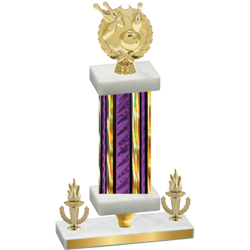 Premium Single Purple Glacier Victory Bowling Trophy