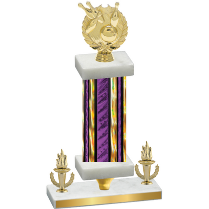 Premium Single Purple Glacier Victory Bowling Trophy