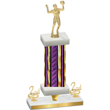 Premium Single Purple Glacier Second Place Volleyball Trophy