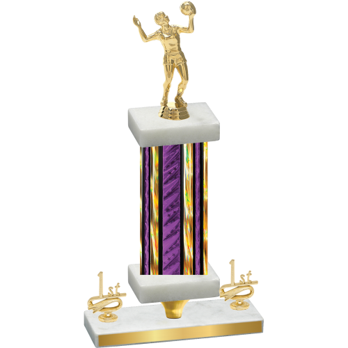 Premium Single Purple Glacier First Place Volleyball Trophy