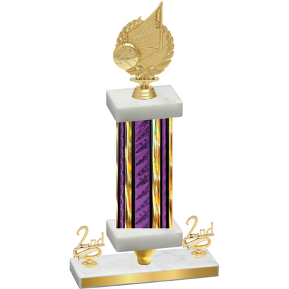 Premium Single Purple Glacier Second Place Volleyball Trophy