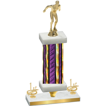 Premium Single Purple Glacier First Place Swimming Trophy