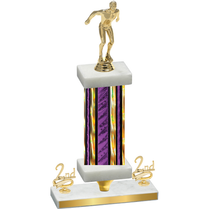 Premium Single Purple Glacier Second Place Swimming Trophy