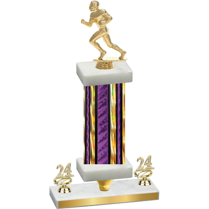 Premium Single Purple Glacier Year Football Trophy