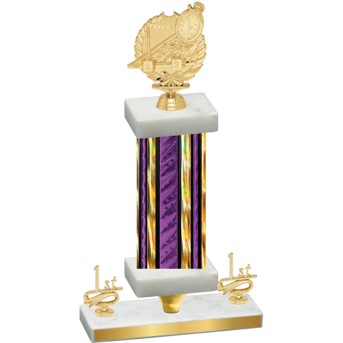 Premium Single Purple Glacier First Place Swimming Trophy