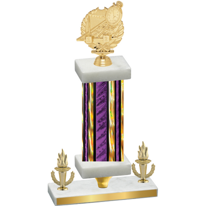 Premium Single Purple Glacier Victory Swimming Trophy