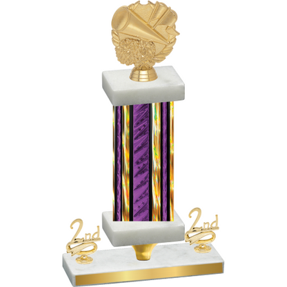 Premium Single Purple Glacier Second Place Cheerleading Trophy