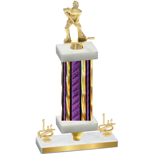 Premium Single Purple Glacier First Place Hockey Trophy