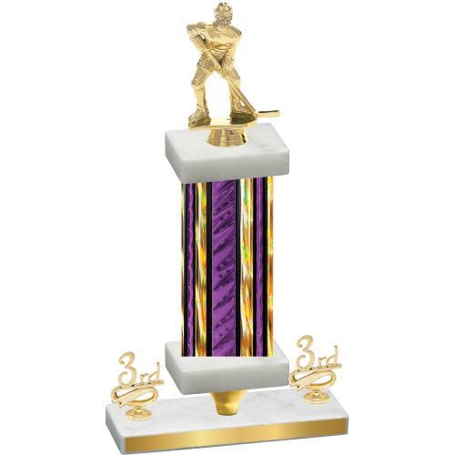 Premium Single Purple Glacier Third Place Hockey Trophy