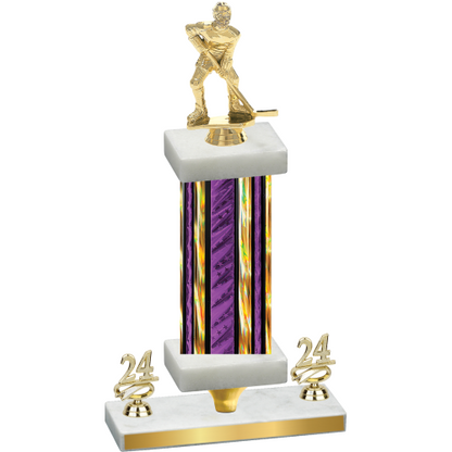 Premium Single Purple Glacier Year Hockey Trophy