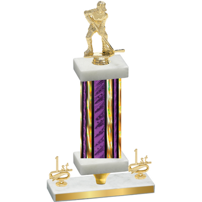 Premium Single Purple Glacier First Place Hockey Trophy