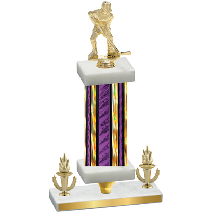 Premium Single Purple Glacier Victory Hockey Trophy