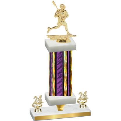 Premium Single Purple Glacier Year Lacrosse Trophy