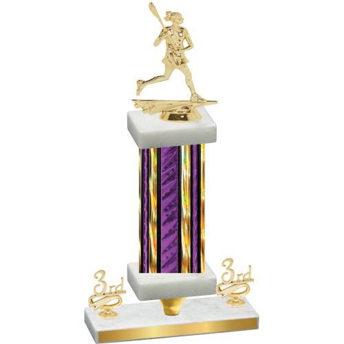 Premium Single Purple Glacier Third Place Lacrosse Trophy