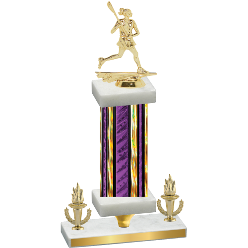 Premium Single Purple Glacier Victory Lacrosse Trophy