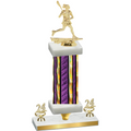 Premium Single Purple Glacier Year Lacrosse Trophy
