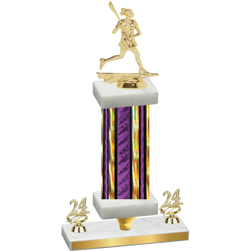 Premium Single Purple Glacier Year Lacrosse Trophy