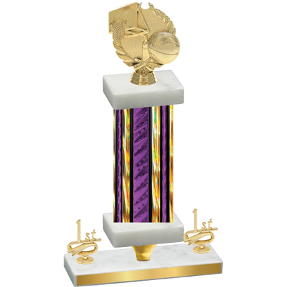 Premium Single Purple Glacier First Place Basketball Trophy