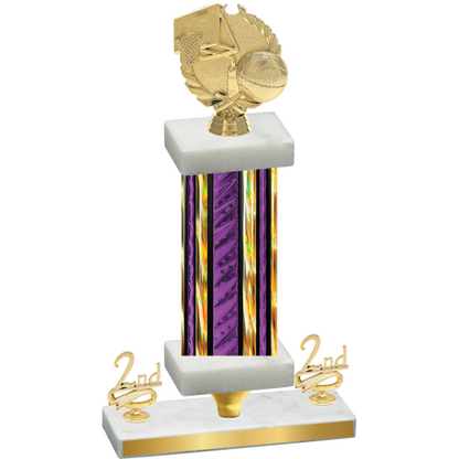 Premium Single Purple Glacier Second Place Basketball Trophy