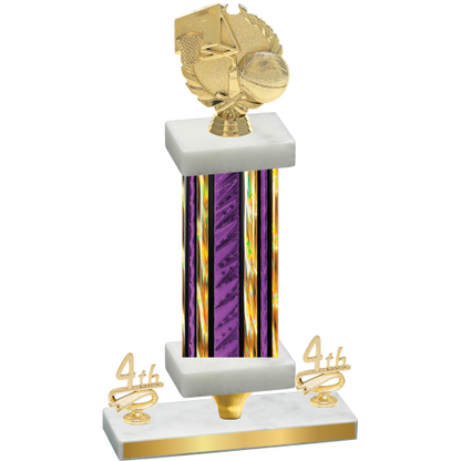 Premium Single Purple Glacier Fourth Place Basketball Trophy