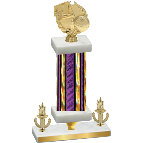 Premium Single Purple Glacier Victory Basketball Trophy