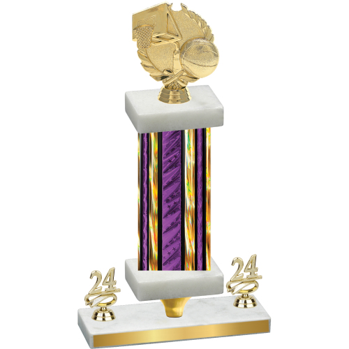 Premium Single Purple Glacier Year Basketball Trophy