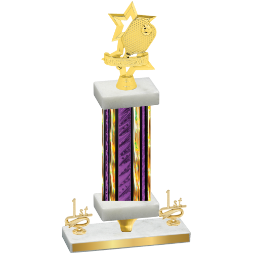 Premium Single Purple Glacier First Place Pickleball Trophy