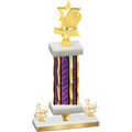 Premium Single Purple Glacier Third Place Pickleball Trophy