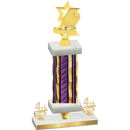 Premium Single Purple Glacier Fourth Place Pickleball Trophy