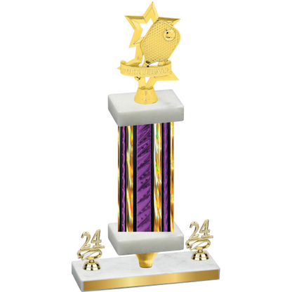 Premium Single Purple Glacier Year Pickleball Trophy