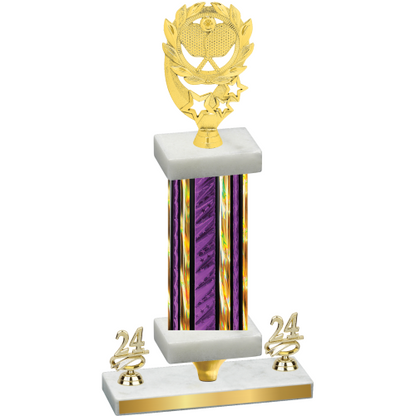 Premium Single Purple Glacier Year Pickleball Trophy