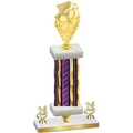 Premium Single Purple Glacier Year Pickleball Trophy