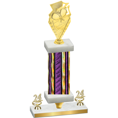 Premium Single Purple Glacier Year Pickleball Trophy