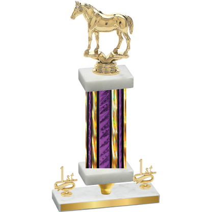 Premium Single Purple Glacier First Place Horses Trophy