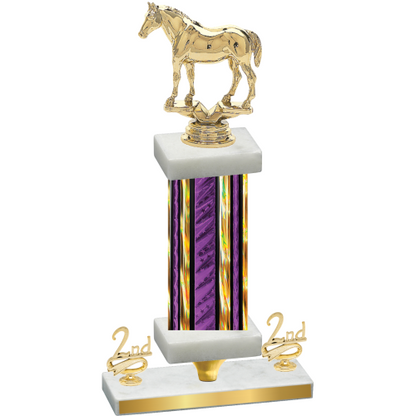 Premium Single Purple Glacier Second Place Horses Trophy