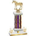 Premium Single Purple Glacier Third Place Horses Trophy