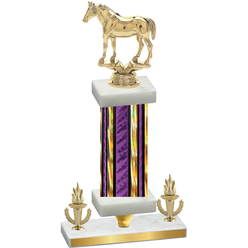 Premium Single Purple Glacier Victory Horses Trophy