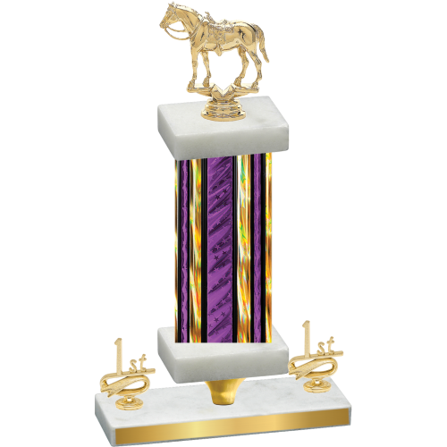 Premium Single Purple Glacier First Place Horses Trophy