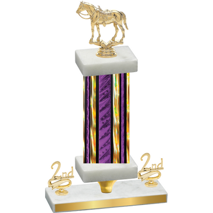 Premium Single Purple Glacier Second Place Horses Trophy